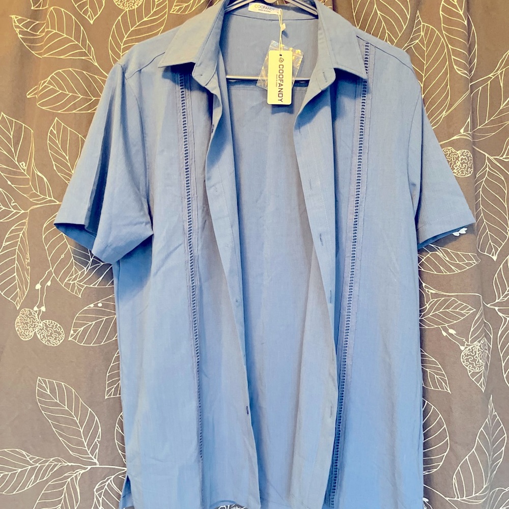 Coofandy linen, short sleeve button down.